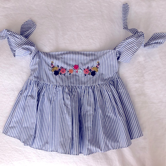 Zara Trafaluc off the shoulder striped top - Picture 2 of 5